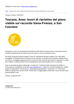 Toscana, Anas: lavori di ripristino del piano viabile sul raccordo