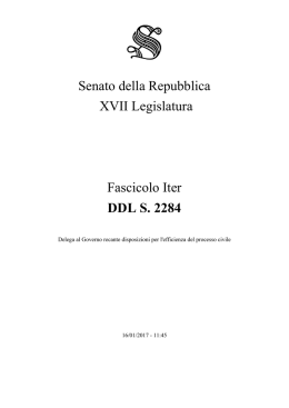 Senato della Repubblica XVII Legislatura Fascicolo Iter DDL S. 2284