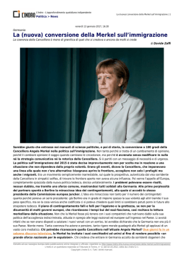 (nuova) conversione della Merkel sull`immigrazione