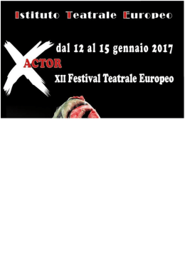 X-Actor – Festival Teatrale Europeo XII edizione