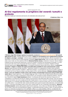 Al-Sisi regolamenta la preghiera del venerdì: tumulti e