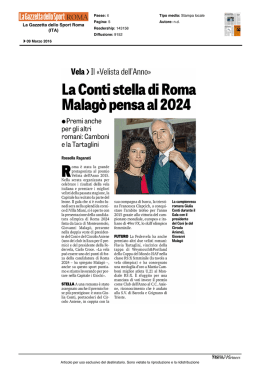 La Conti stella dì Roma Malagò pensa al 2024
