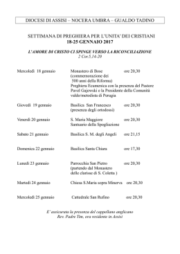 Programma - Diocesi di Assisi - Nocera Umbra
