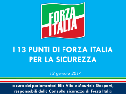i 13 punti di forza italia per la sicurezza