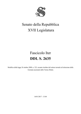 Senato della Repubblica XVII Legislatura Fascicolo Iter DDL S. 2635