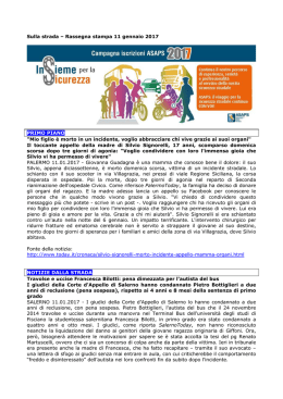 Leggi la rassegna dell`11 gennaio 2017