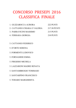 Classifica concorso Presepi 2016 scaricabile.