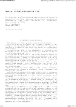Decreto Legislativo n. 253 del 29 dicembre 2016