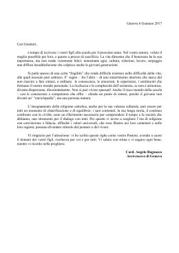 La lettera del Cardinal Bagnasco (6 Gennaio