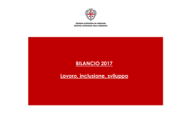 Presentazione Bilancio 2017 - Regione Autonoma della Sardegna