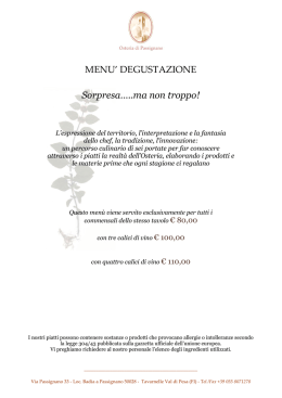 menu` degustazione - Osteria di Passignano