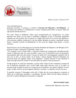 Lettera_Migrantes 2017 - Chiesa Cattolica Italiana