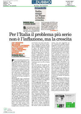 Per l`Italia il problema pi&ugrave; serio non &egrave; l`inflazione