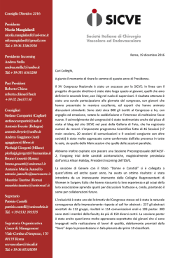 Newsletter del Presidente - Società Italiana di Chirurgia Vascolare