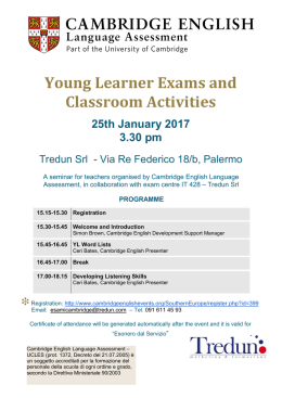 Young Learner Exams and Classroom Activities