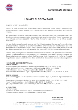 comunicato stampa - Foppapedretti Bergamo