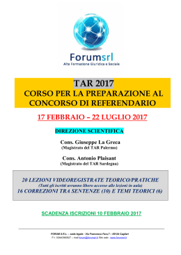 TAR 2017 - Forumsrl