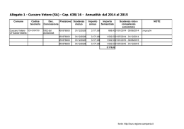 Cuccaro Vetere (SA) - Cap. 638/16 - Annualit&agrave;: dal 2014 al
