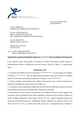 22-12-2016 Segnalazione presunta attivit&agrave; abusiva nel