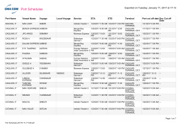 Port Schedules