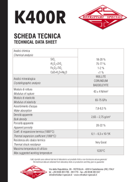 SCHEDA TECNICA - Refrattari Speciali S.p.A.