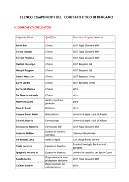 elenco componenti del comitato etico di bergamo