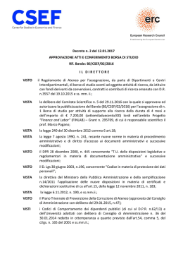BS/CSEF/02/2016 ILDIRETTORE - Università degli Studi di Napoli