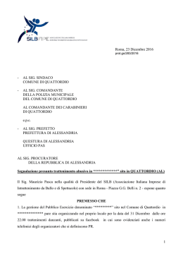 23-12-2016 Segnalazione presunta attivit&agrave; abusiva nel
