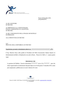 28-12-2016 Segnalazione presunta attivit&agrave; abusiva nel