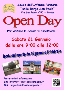 Open Day 2017. - Asilo San Paolo