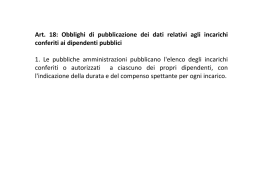 Art. 18: Obblighi di pubblicazione dei dati relativi agli incarichi