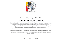 scuola premiata per BergamoScienza 2016