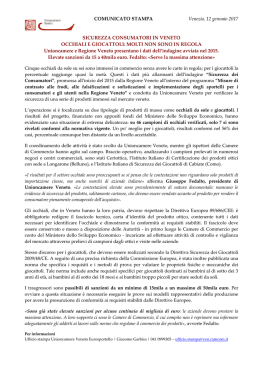 Il comunicato stampa - Unioncamere del Veneto