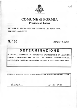 determinazione n. 130 - Formia