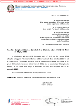 Nota USR Piemonte prot 147 - Ufficio Scolastico Regionale Piemonte