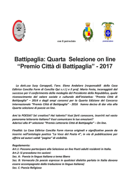 Quarta Selezione on line “Premio Città di Battipaglia”