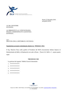 27-12-2016 Segnalazione presunta attivit&agrave; abusiva nel