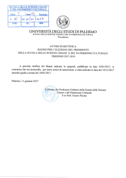 Rettifica al bando - Università degli Studi di Palermo