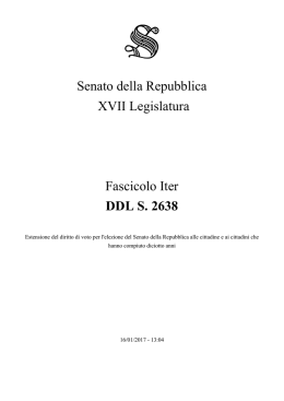 Senato della Repubblica XVII Legislatura Fascicolo Iter DDL S. 2638