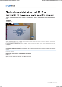 nel 2017 in provincia di Novara si vota in sette comuni