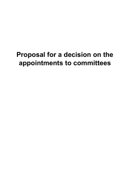 Proposal for a decision on the appointments to committees