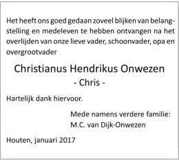 Christianus Hendrikus Onwezen