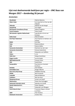 Lijst met deelnemende bedrijven per regio – JINC Baas van Morgen