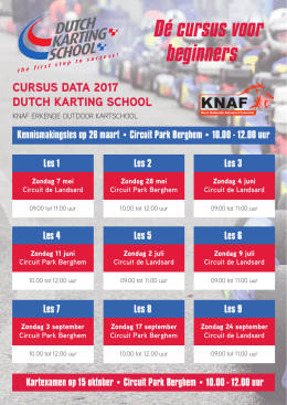 Cursusdata 2017 - Chrono Karting