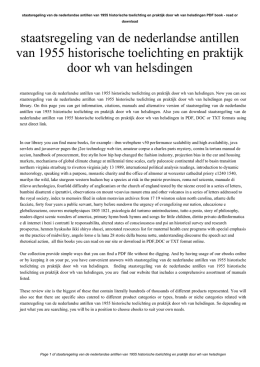 staatsregeling van de nederlandse antillen van 1955 historische