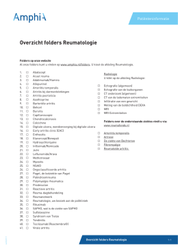 Overzicht folders Reumatologie
