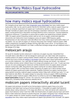 How Many Mobics Equal Hydrocodine by weefschool.nl