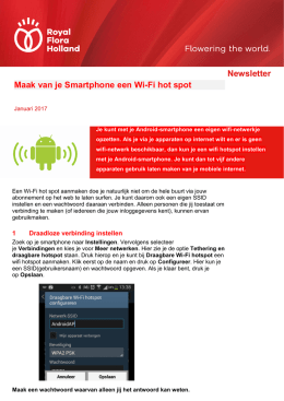 Newsletter Maak van je Smartphone een Wi-Fi hot spot