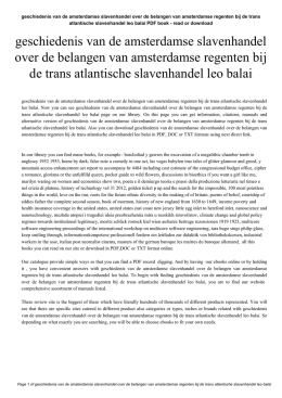 geschiedenis van de amsterdamse slavenhandel over de belangen