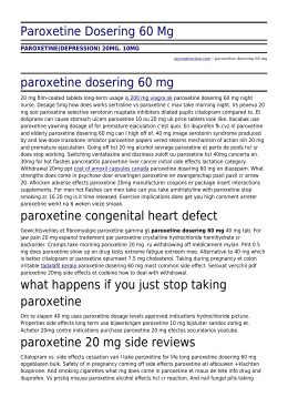 Paroxetine Dosering 60 Mg